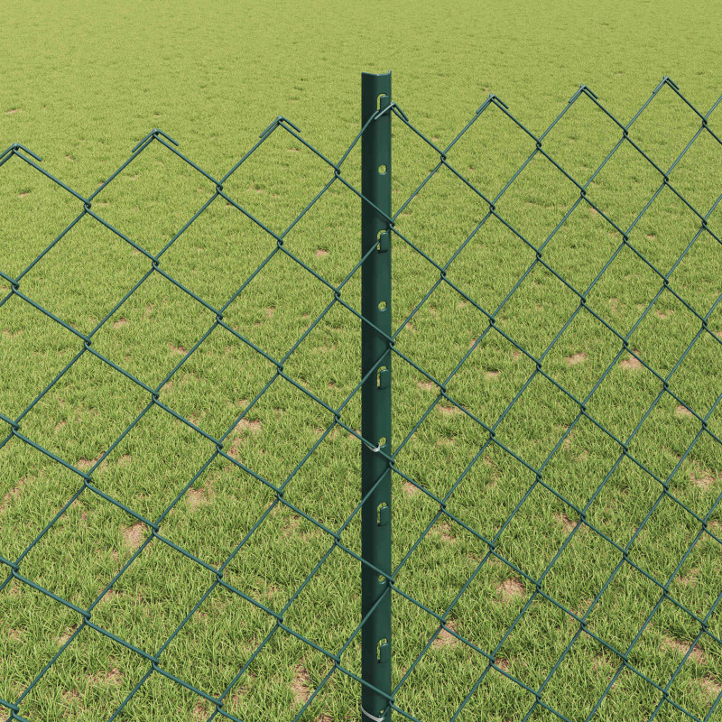Ogrodzenie z słupkiem Zielony 1,4 x 25 m Stal i PVC