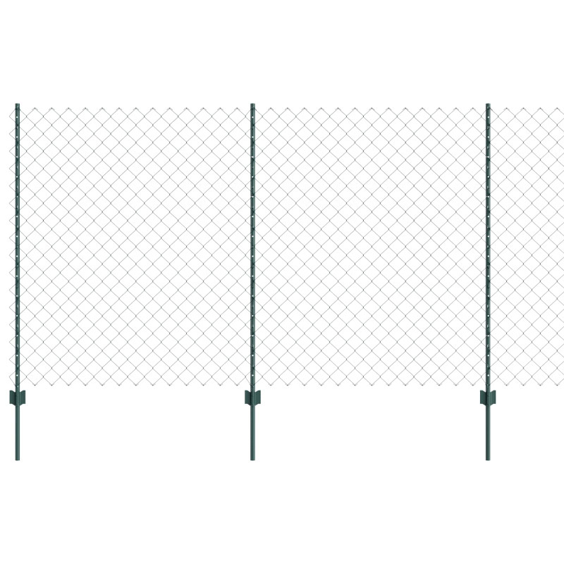 Ogrodzenie z słupkiem Zielony 1,4 x 25 m Stal i PVC