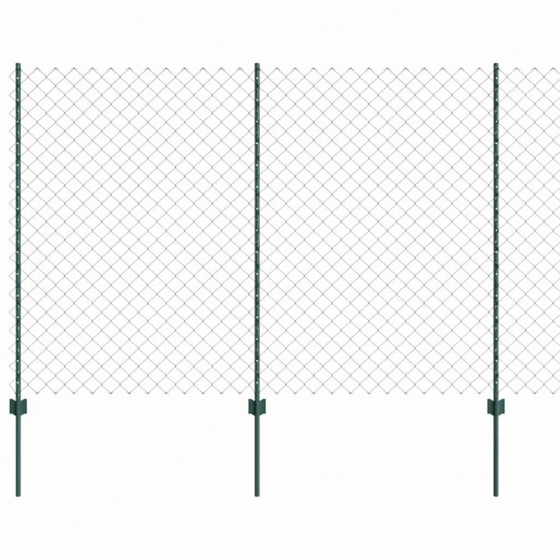 Ogrodzenie z słupkiem Zielony 1,5 x 25 m Stal