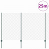 Ogrodzenie z słupkiem Zielony 1,5 x 25 m Stal