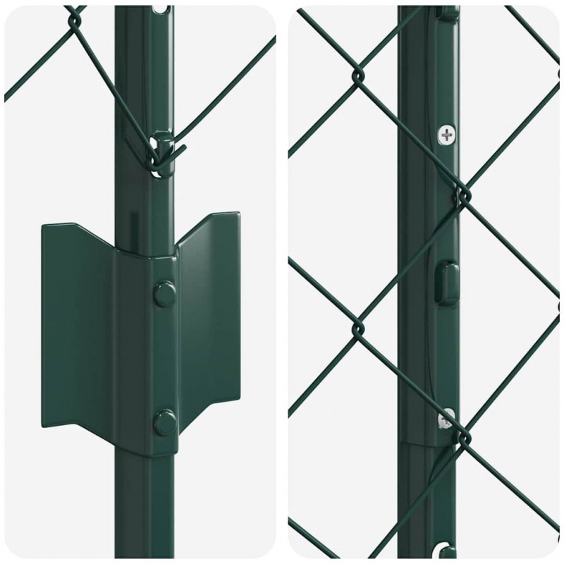 Ogrodzenie z słupkiem Zielony 1,5 x 25 m Stal