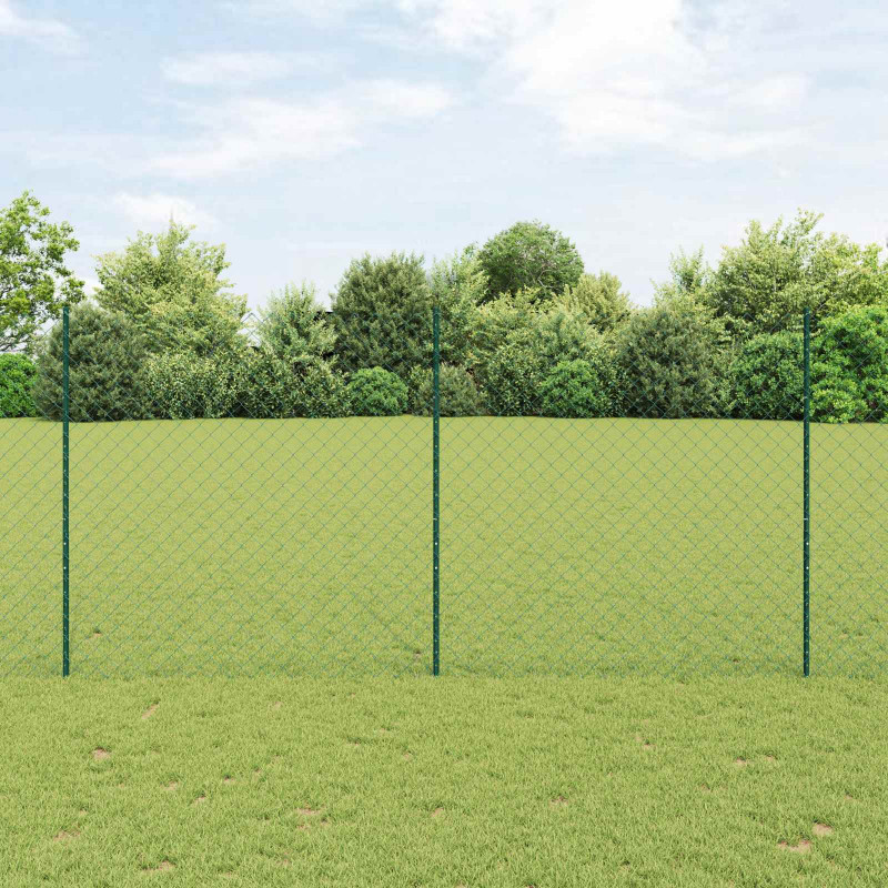 Ogrodzenie z słupkiem Zielony 1,6 x 25 m Stal i PVC