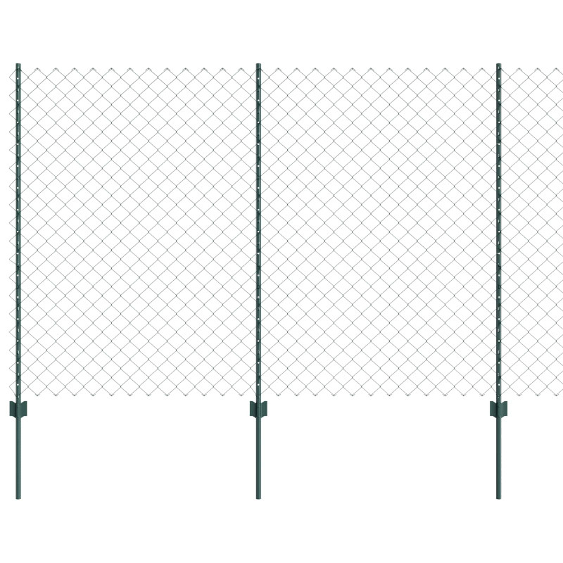 Ogrodzenie z słupkiem Zielony 1,6 x 25 m Stal i PVC