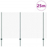 Ogrodzenie z słupkiem Zielony 1,6 x 25 m Stal i PVC