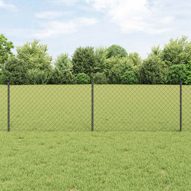 Ogrodzenie z słupkiem Szary 0,6 x 10 m Stal i PVC
