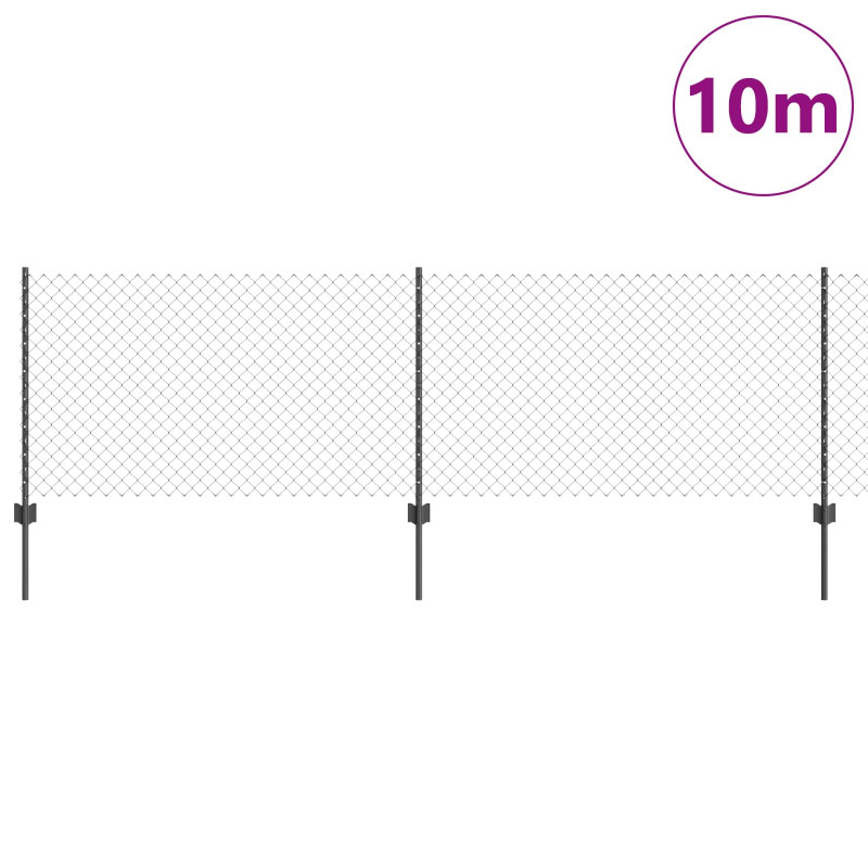 Ogrodzenie z słupkiem Szary 0,8 x 10 m Stal i PVC