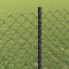 Ogrodzenie z słupkiem Szary 0,8 x 10 m Stal i PVC