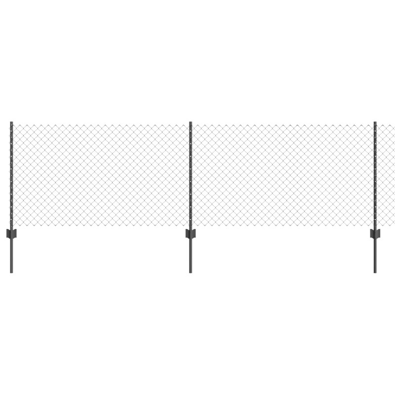 Ogrodzenie z słupkiem Szary 0,8 x 10 m Stal i PVC