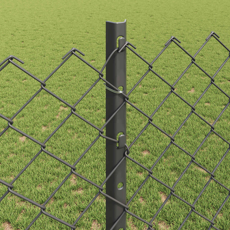 Ogrodzenie z słupkiem Szary 1,2 x 10 m Stal i PVC