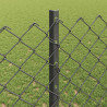 Ogrodzenie z słupkiem Szary 1,2 x 10 m Stal i PVC