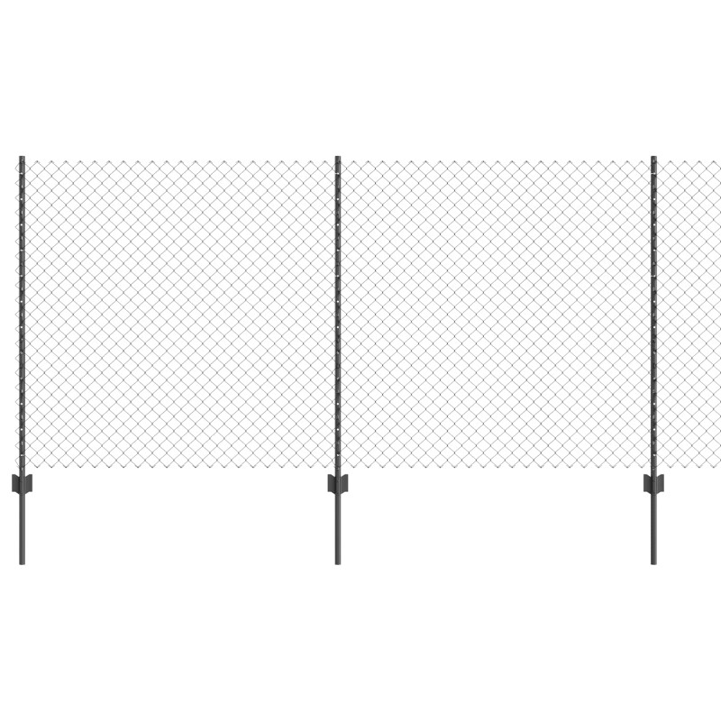 Ogrodzenie z słupkiem Szary 1,2 x 10 m Stal i PVC