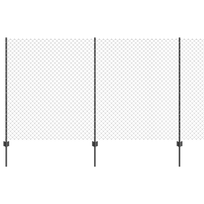 Ogrodzenie z słupkiem Szary 1,4 x 10 m Stal i PVC