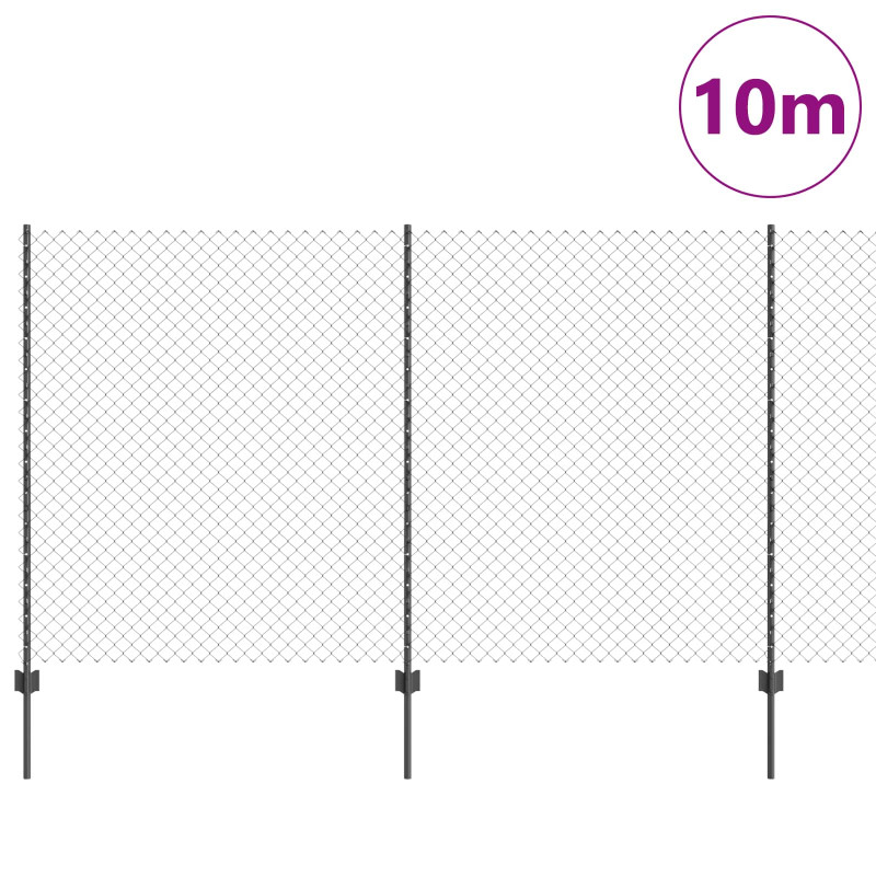 Ogrodzenie z słupkiem Szary 1,4 x 10 m Stal i PVC