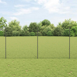 Ogrodzenie z słupkiem Szary 1,5 x 10 m Stal i PVC