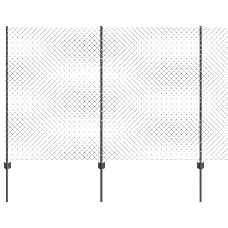Ogrodzenie z słupkiem Szary 1,5 x 10 m Stal i PVC