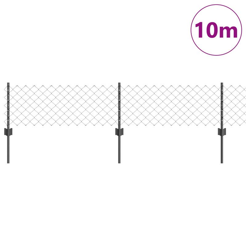 Ogrodzenie z słupkiem Szary 0,4 x 10 m Stal i PVC