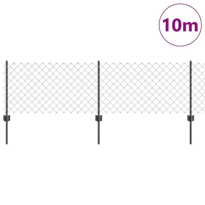 Ogrodzenie z słupkiem Szary 0,6 x 10 m Stal i PVC