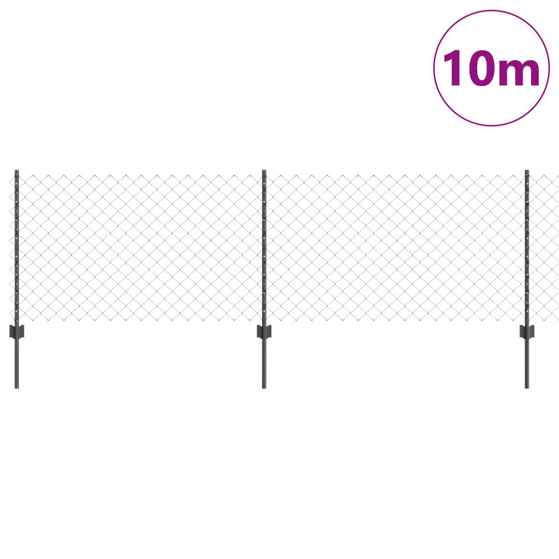 Ogrodzenie z słupkiem Szary 0,8 x 10 m Stal i PVC