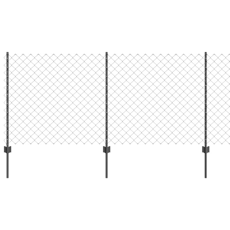 Ogrodzenie z słupkiem Szary 1 x 10 m Stal i PVC