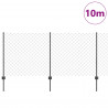 Ogrodzenie z słupkiem Szary 1 x 10 m Stal i PVC