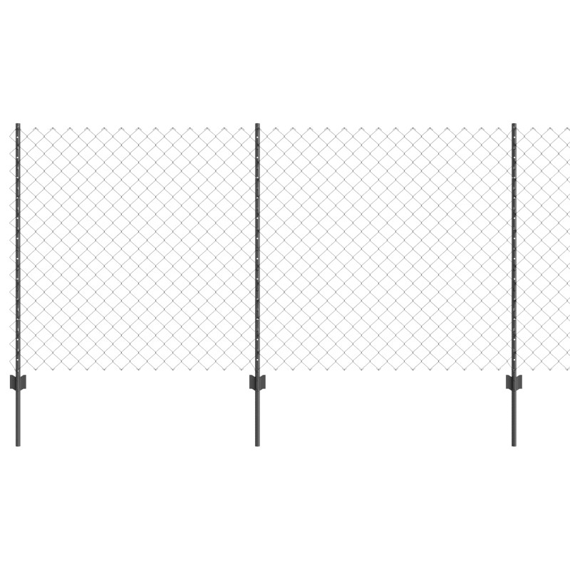 Ogrodzenie z słupkiem Szary 1,2 x 10 m Stal i PVC
