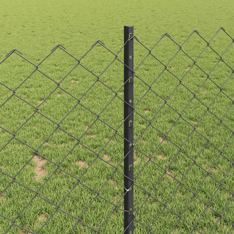 Ogrodzenie z słupkiem Szary 1 x 25 m Stal