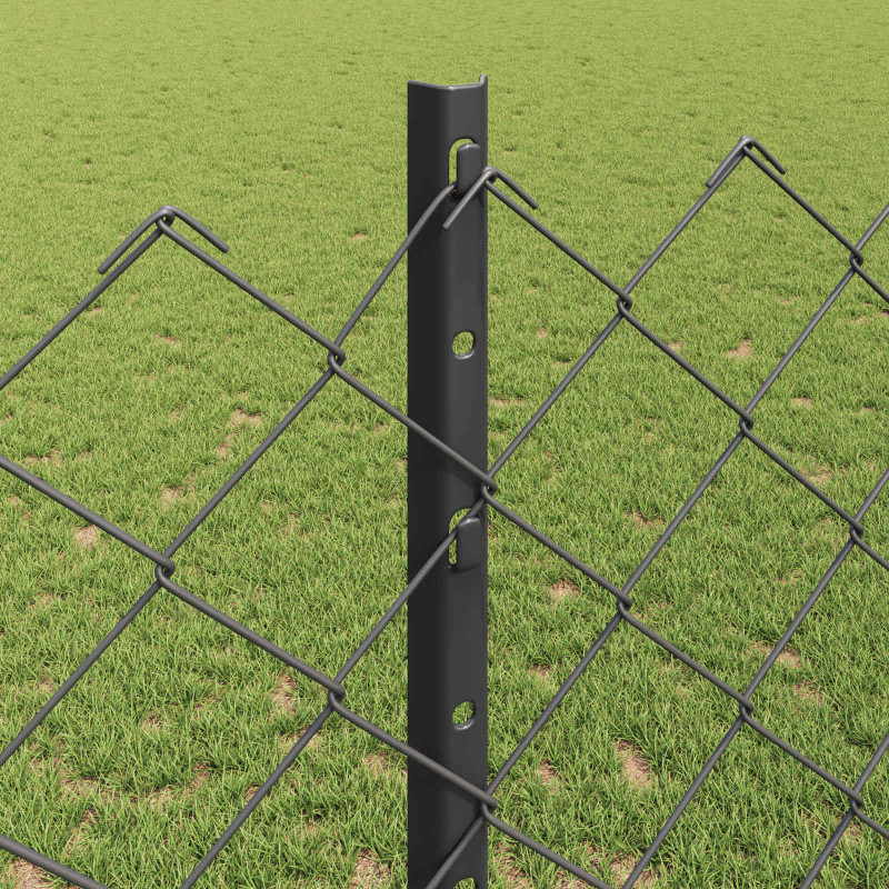 Ogrodzenie z słupkiem Szary 1,2 x 25 m Stal i PVC