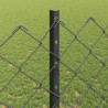 Ogrodzenie z słupkiem Szary 1,2 x 25 m Stal i PVC