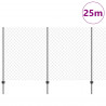 Ogrodzenie z słupkiem Szary 1,4 x 25 m Stal i PVC