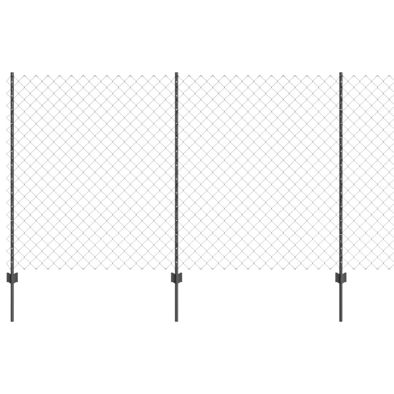 Ogrodzenie z słupkiem Szary 1,4 x 25 m Stal i PVC
