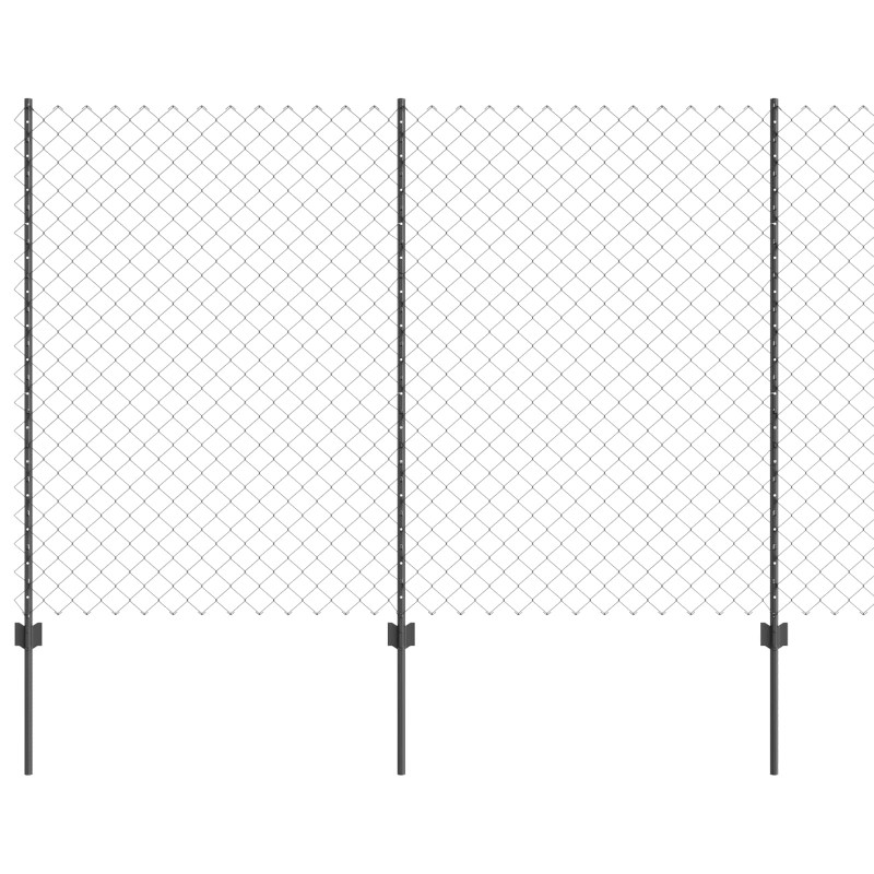 Ogrodzenie z słupkiem Szary 1,5 x 25 m Stal