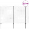 Ogrodzenie z słupkiem Szary 1,5 x 25 m Stal