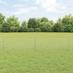 Ogrodzenie z słupkiem Srebrny 0,4 x 10 m Stal