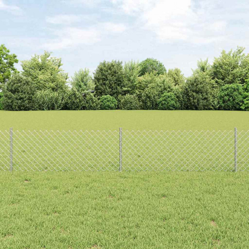 Ogrodzenie z słupkiem Srebrny 0,4 x 10 m Stal