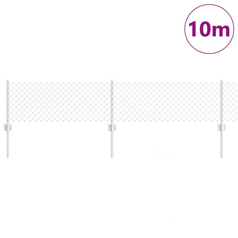 Ogrodzenie z słupkiem Srebrny 0,4 x 10 m Stal