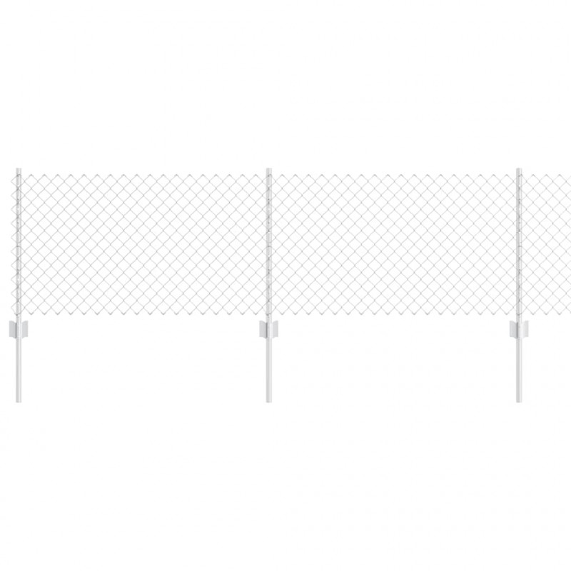 Ogrodzenie z słupkiem Srebrny 0,6 x 10 m Stal