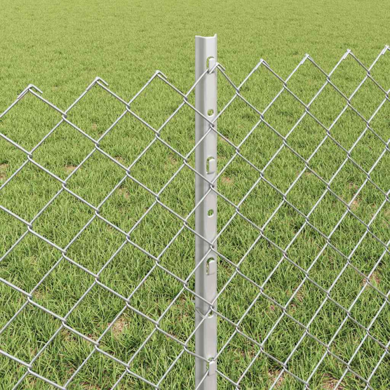 Ogrodzenie z słupkiem Srebrny 0,6 x 10 m Stal