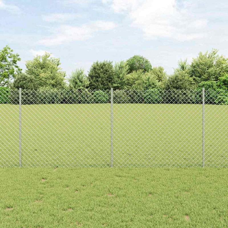 Ogrodzenie z słupkiem Srebrny 1 x 10 m Stal