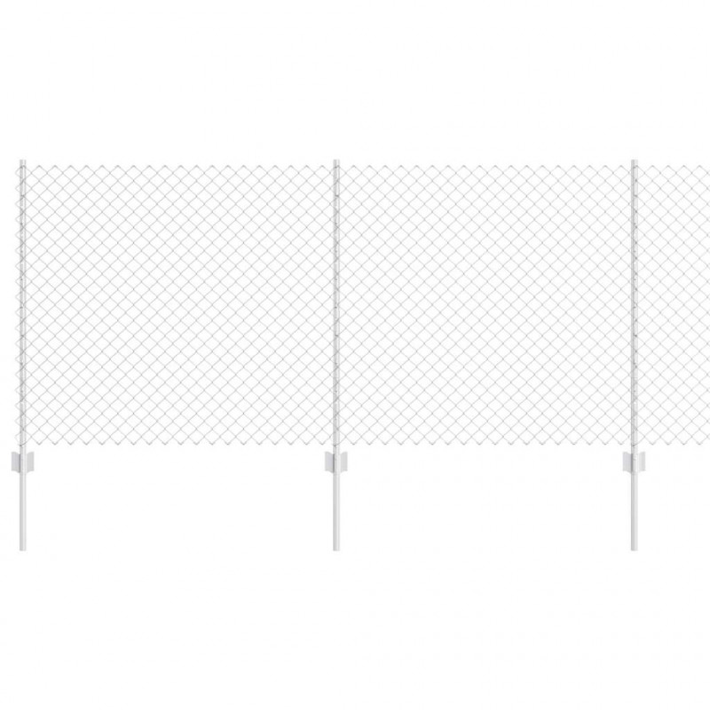 Ogrodzenie z słupkiem Srebrny 1 x 10 m Stal