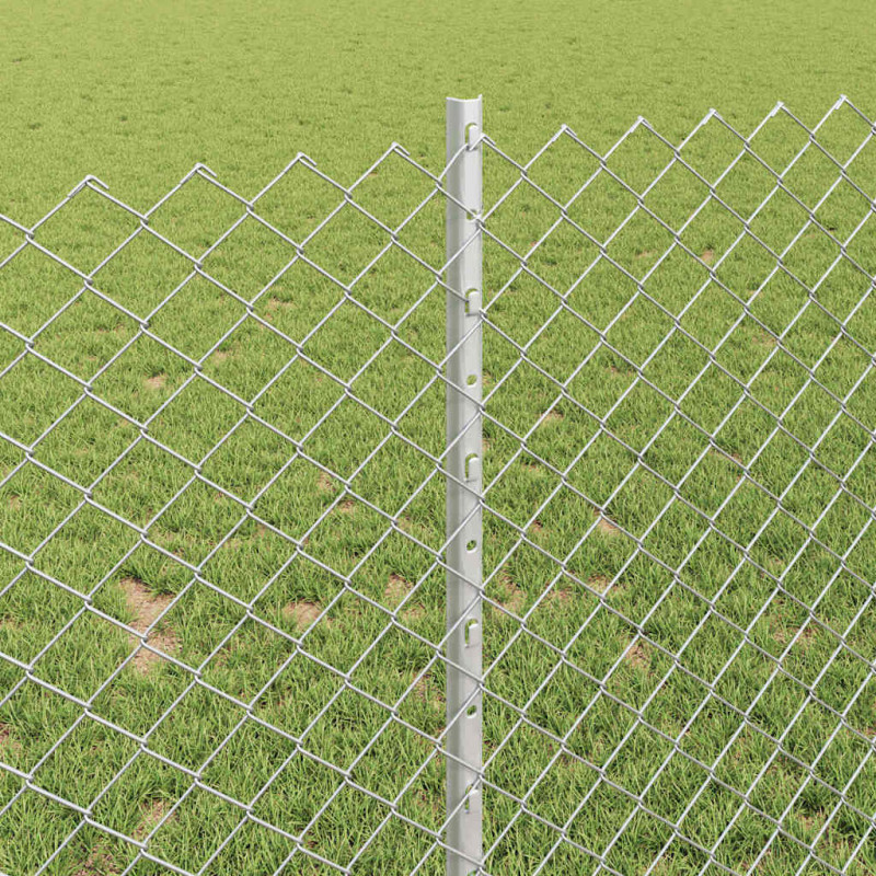 Ogrodzenie z słupkiem Srebrny 1 x 10 m Stal
