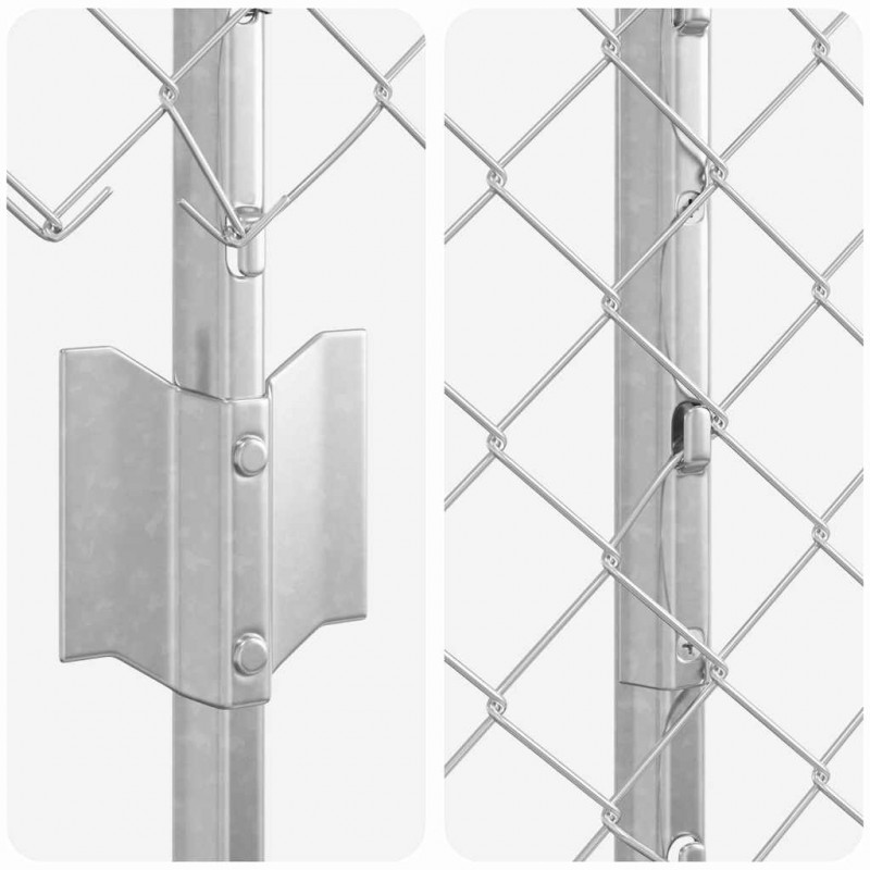 Ogrodzenie z słupkiem Srebrny 1 x 10 m Stal