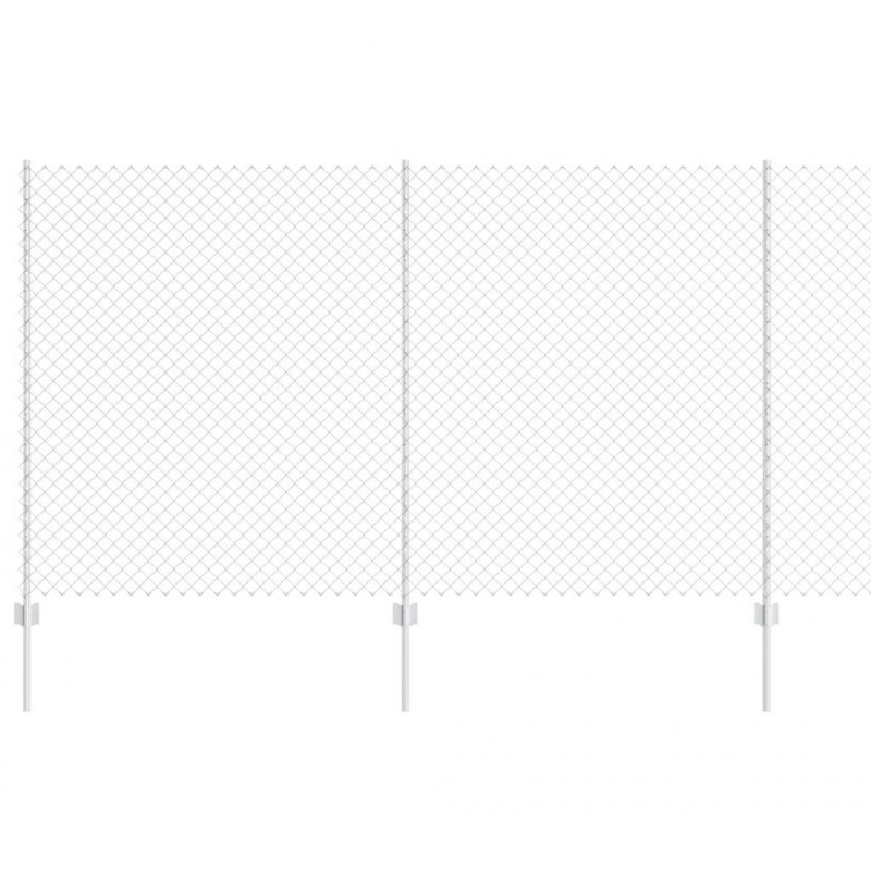 Ogrodzenie z słupkiem Srebrny 1,4 x 10 m Stal