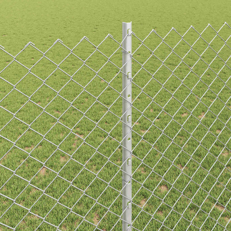 Ogrodzenie z słupkiem Srebrny 1,4 x 10 m Stal