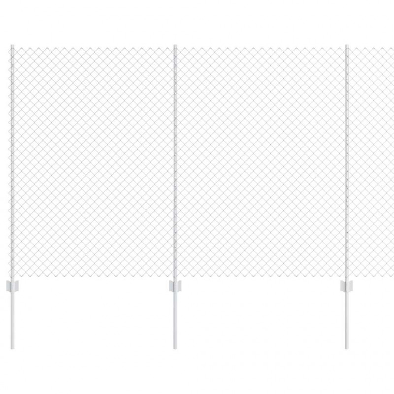 Ogrodzenie z słupkiem Srebrny 1,5 x 10 m Stal