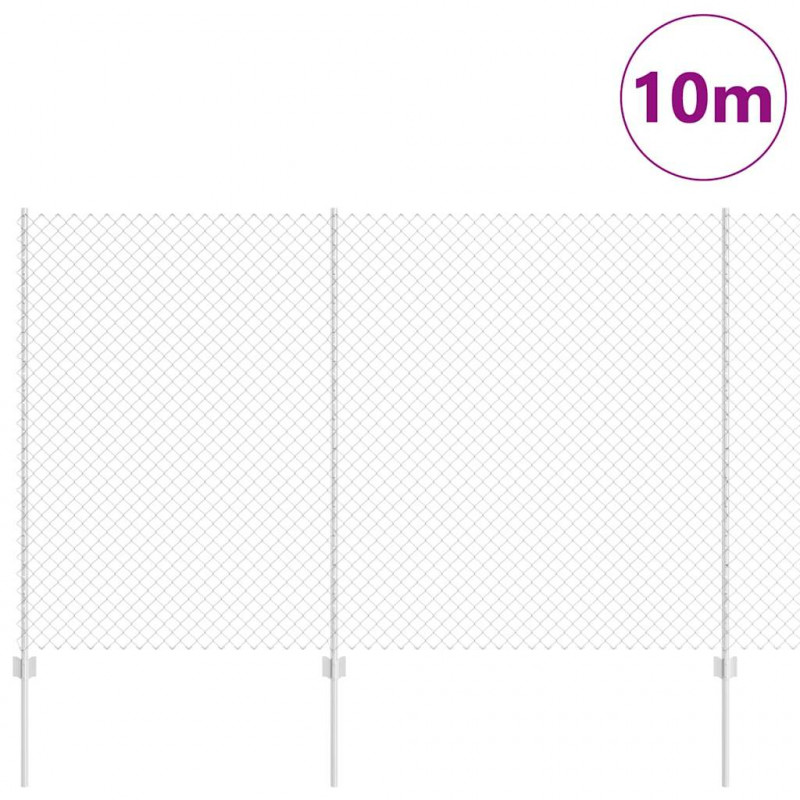 Ogrodzenie z słupkiem Srebrny 1,5 x 10 m Stal