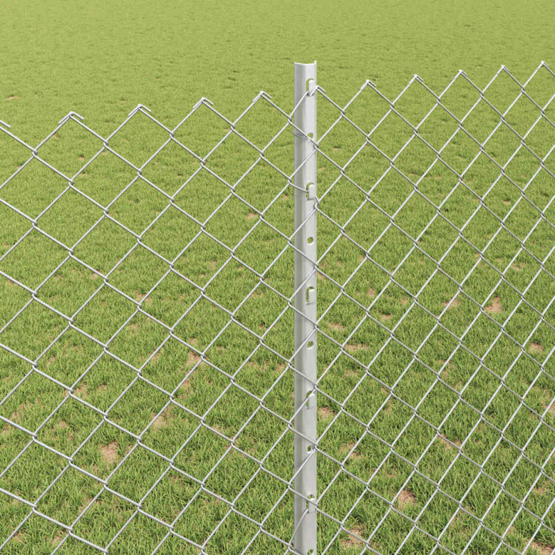 Ogrodzenie z słupkiem Srebrny 1,5 x 10 m Stal