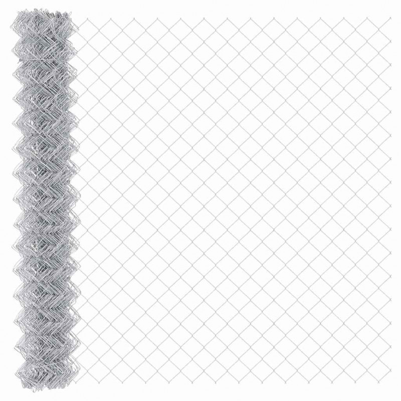 Ogrodzenie z słupkiem Srebrny 1,5 x 10 m Stal