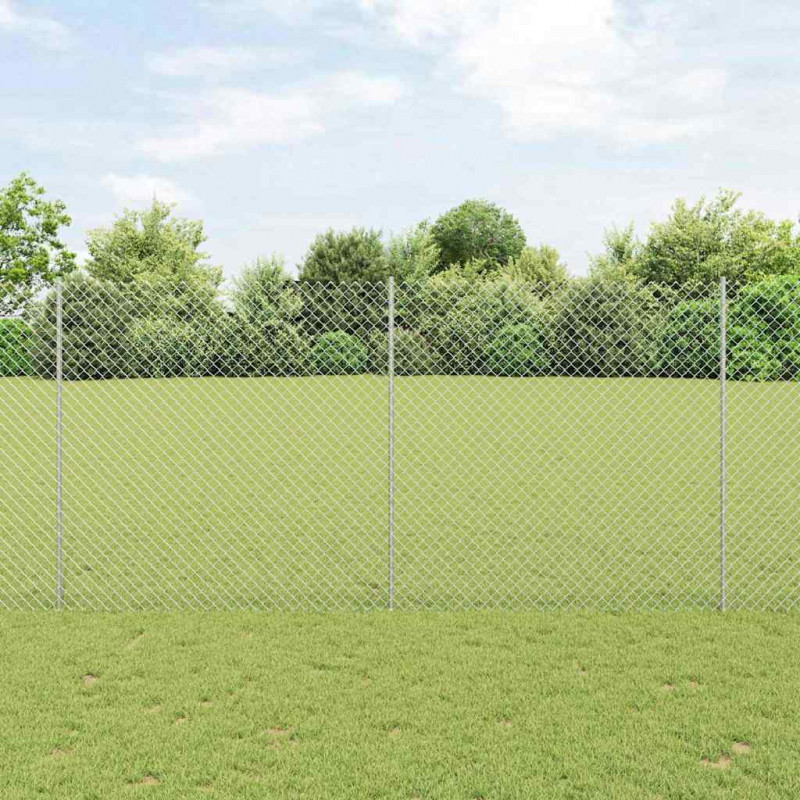 Ogrodzenie z słupkiem Srebrny 1,6 x 10 m Stal