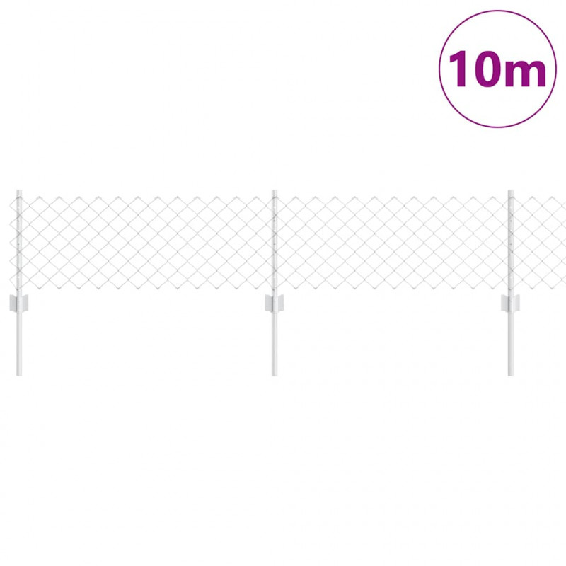 Ogrodzenie z słupkiem Srebrny 0,4 x 10 m Stal