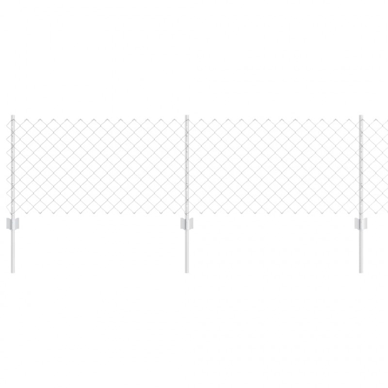 Ogrodzenie z słupkiem Srebrny 0,6 x 10 m Stal